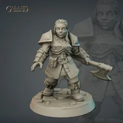 Female Dwarf Fighter von Galaad Miniatures aus Caravan and Dwarves September Release