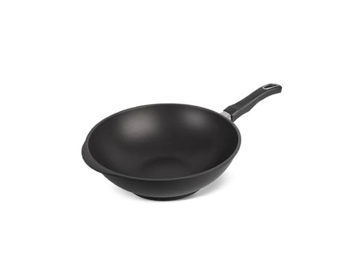 Original Gundel GUSS-WOK, Ø 30 cm, Induktion -Höhe 10 cm, BIOTAN-Oberfläche, PFOA-frei, Rührpfanne mit abnehmbarem Designer-Stiel