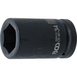 BGS Kraft-Steckschlüssel-Einsatz Sechskant, tief | Antrieb Innenvierkant 25 mm (...