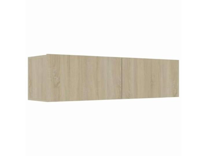KGFHERENB TV-Schrank Hängend 120x30x30 cm Sonoma-Eiche Lowboard Platzsparendes Hängeboard für Wohnzimmer oder Schlafzimmer mit zwei Klappfächern und sechzig Kilogramm Belastbarkeit.