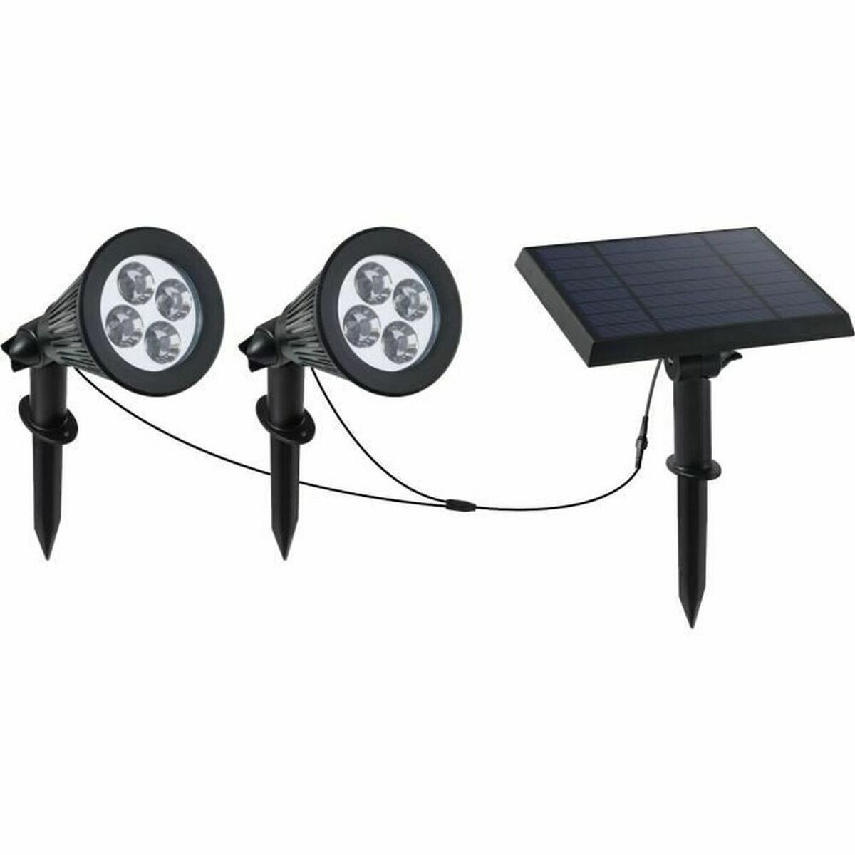 LUMI JARDIN Family Spiky LED Solar Spotlight - 3 W - Cool White - Black