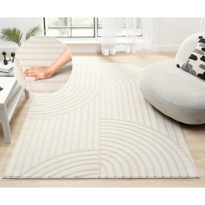 Teppich S.OLIVER "Cilla, besondere Form, modernes Design, dichte Qualität", beige (creme), B:60cm H:11mm L:90cm, Kunstfaser, Teppiche, Teppich, Woll-Look, Skandi, Boho, leichter Glanz, Wohnzimmer, Schlafzimmer