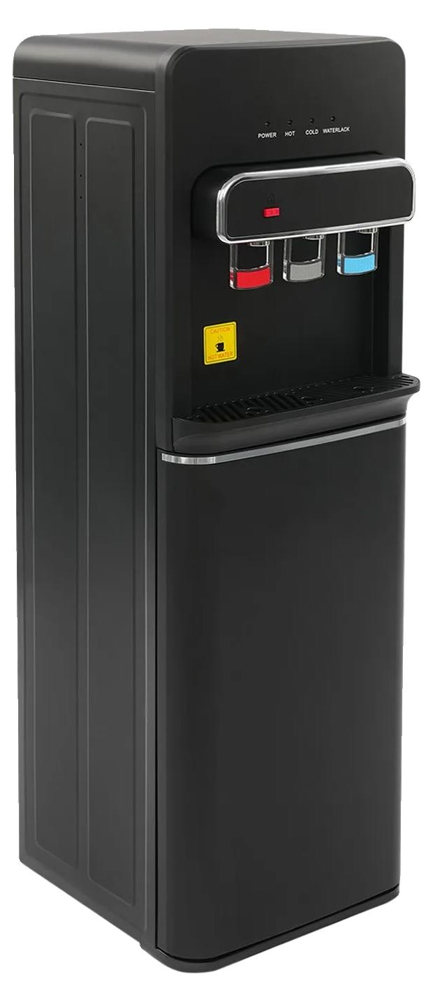 Wasserspender, freistehend, mit drei Temperaturauslässen, schwarz