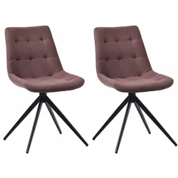 CLP 2er Set Esszimmerstuhl Merna Stoff   Farbe: braun, Material: Stoff