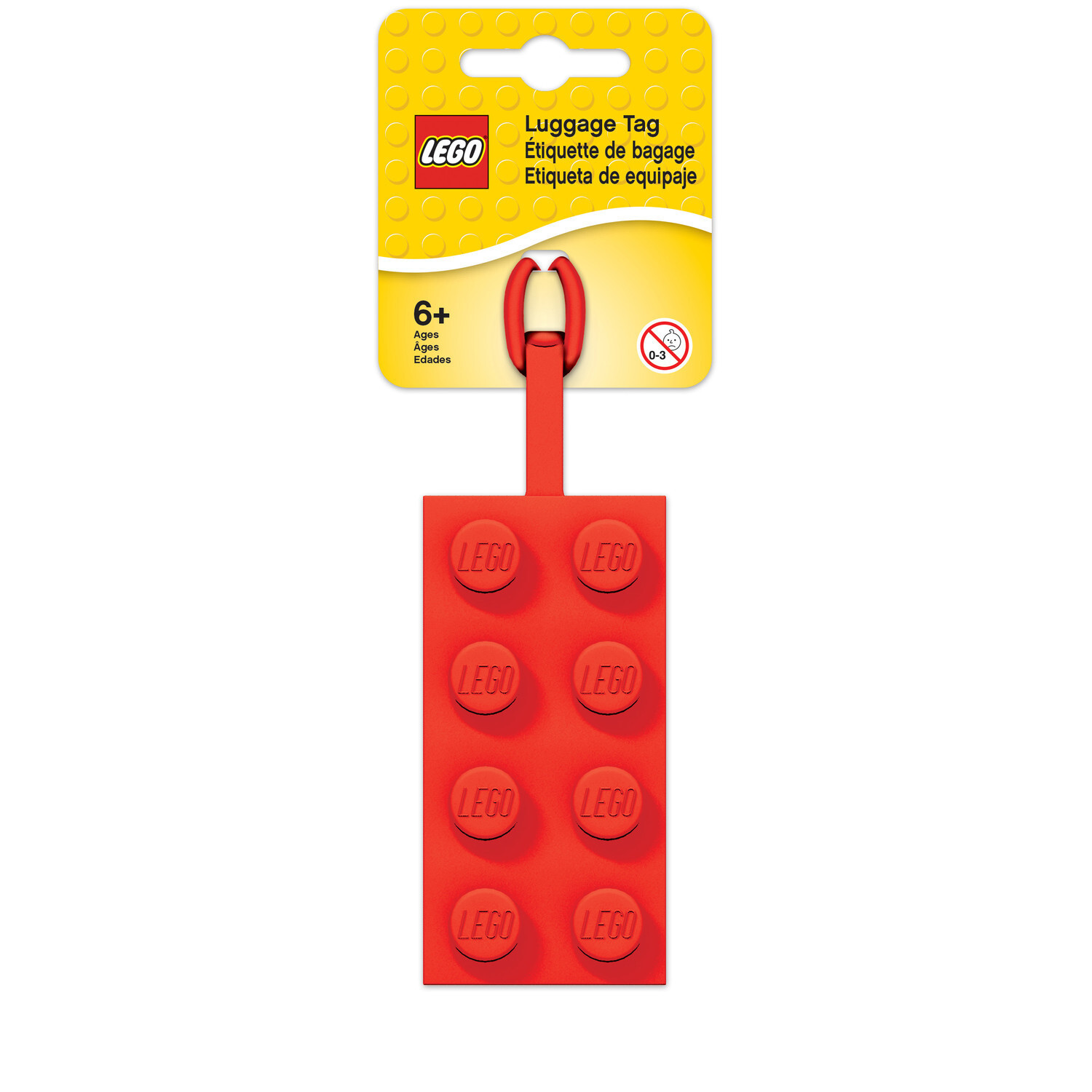 LEGO Bagagelabels, bagagemarkeringen en sleutelhanger - Rood - LEGO-steentje