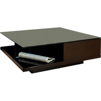 Couchtisch SALESFEVER "- stilvoll und praktisch", schwarz, B:100cm H:36cm T:100cm, Tische, Couchtisch, Kristallglas-Tischplatte, gehärtet und elegant