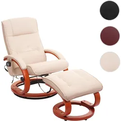 Massage-Fernsehsessel Pescatori II, Relaxsessel Massagesessel, Massagefunktion ~ weiß-creme