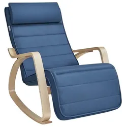 Songmics Birkenholz-Schaukelstuhl LYY10M blau, 30 cm
