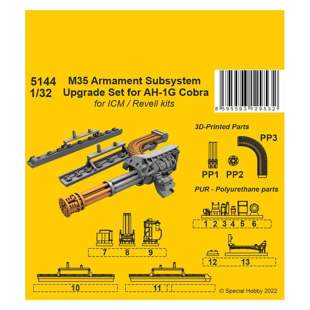 CMK M35 Armament Subsystem Upgrade Set for AH-1G Cobra 1/32 /for ICM and Revell kits (129-5144)