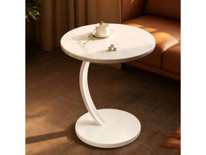 PEIVYRBCGA Runder Beistelltisch Metallgestell für Wohnzimmer Schlafzimmer Kompakter runder Nachttisch mit Metallrahmen 40cm(G)