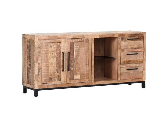 Landscape Sideboard Rio, Natur, Metall, Mangoholz, massiv, 3 Schublade(n) Schubladen, 175x80x40 cm, stehend, Holzmöbel, Kleinmöbel Holz, Holzkommoden, Sideboards Holz