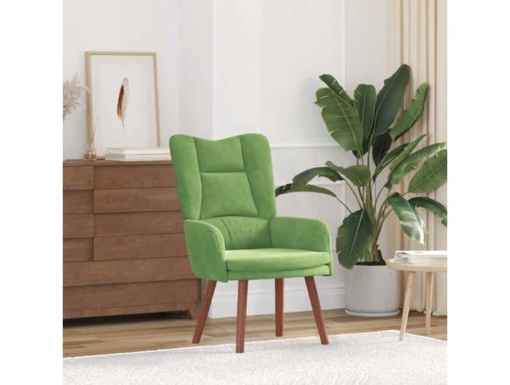 NLQMSU Sessel, hellgrün, 63 x 67 x 94 cm, Velours, Gummibaumholz Luxuriöser Samt, braunes Gummibaumholz, weiche Armlehnen aus Polyester, moderner Stil, pflegeleicht