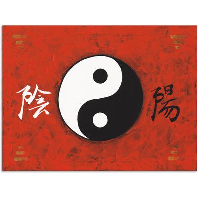 Alu-Dibond-Druck ARTLAND "Yin & Yang", rot (farbe bild(er): rot), B:40cm H:30cm, Bilder, für Innen- und Außenbereich geeignet, Outdoorbild