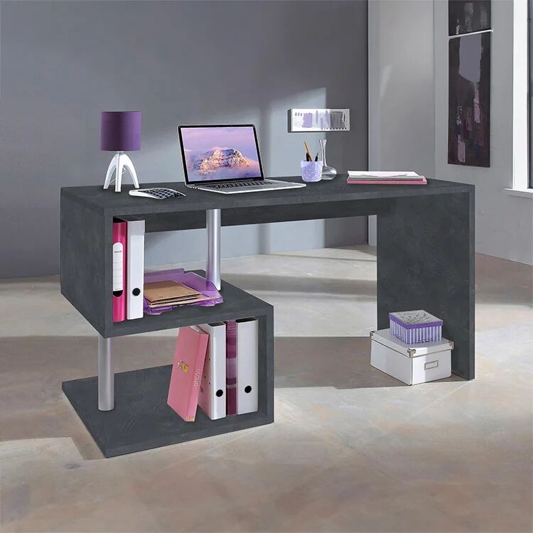 garneroarredamenti Scrivania ufficio 140x60cm nero opaco ErgoDesk