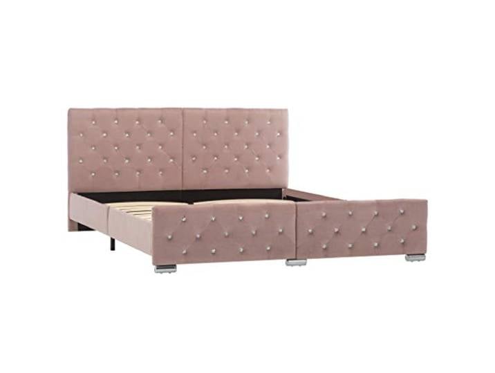 vidaXL Polsterbett Klassisch Bett Doppelbett Stoffbett Ehebett Schlafzimmerbett Bettgestell Bettrahmen Lattenrost Rosa Samt 160x200cm