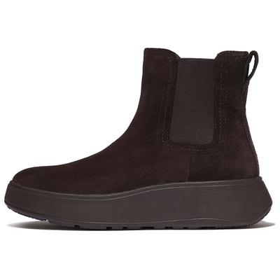 Plateaustiefelette FITFLOP "F-MODE", Damen, Gr. 36, dunkelbraun, Veloursleder, Schuhe, Boots, Chunky Boot mit Plateausohle
