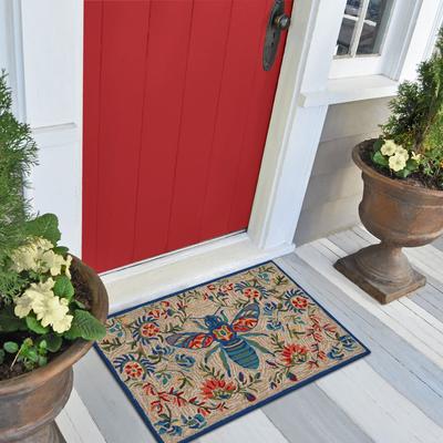 Lush Decor Frontporch Flora Bee Indoor/Outdoor Rug
