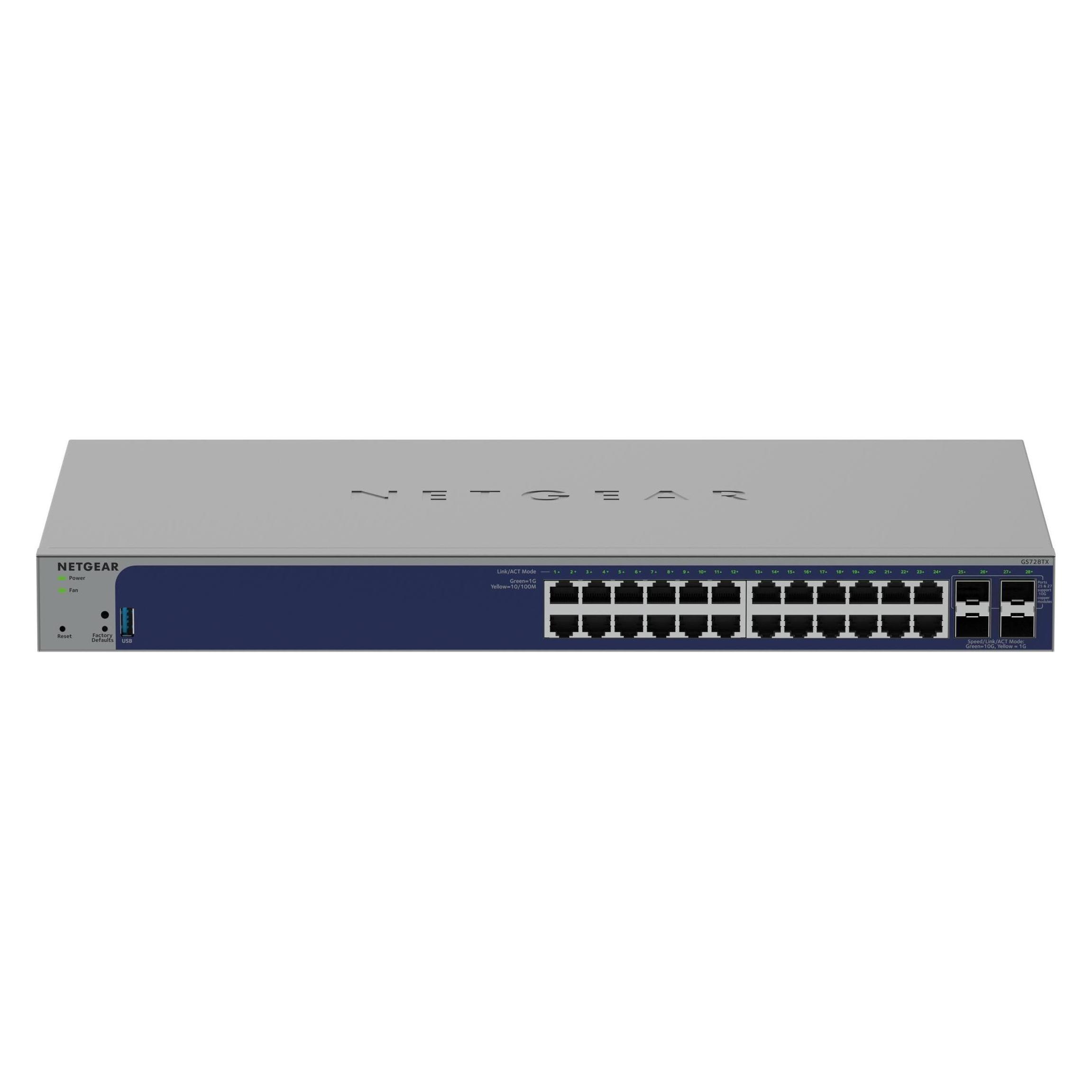 Netgear 24 Port Gigabit Smart Switch, non-PoE, w (28 Ports) (GS728TX-300EUS)