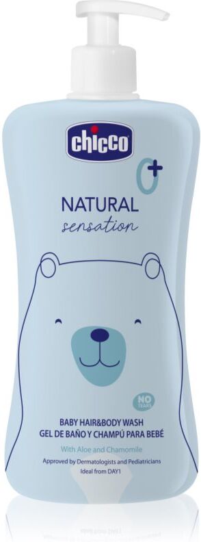 Chicco Natural Sensation Baby Shampoo und Duschgel für Kinder ab der Geburt 0+ 500 ml