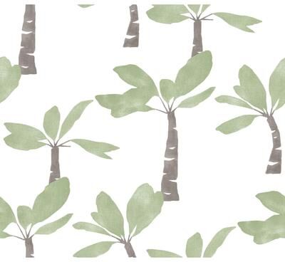 York Wallcoverings Painted Oasis Leaf Green Wallpaper
