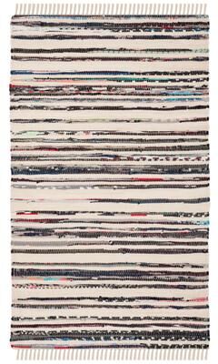 SAFAVIEH Handmade Rag Rug with Fringe Valborg Casual Stripe Cotton Rug with Fringe