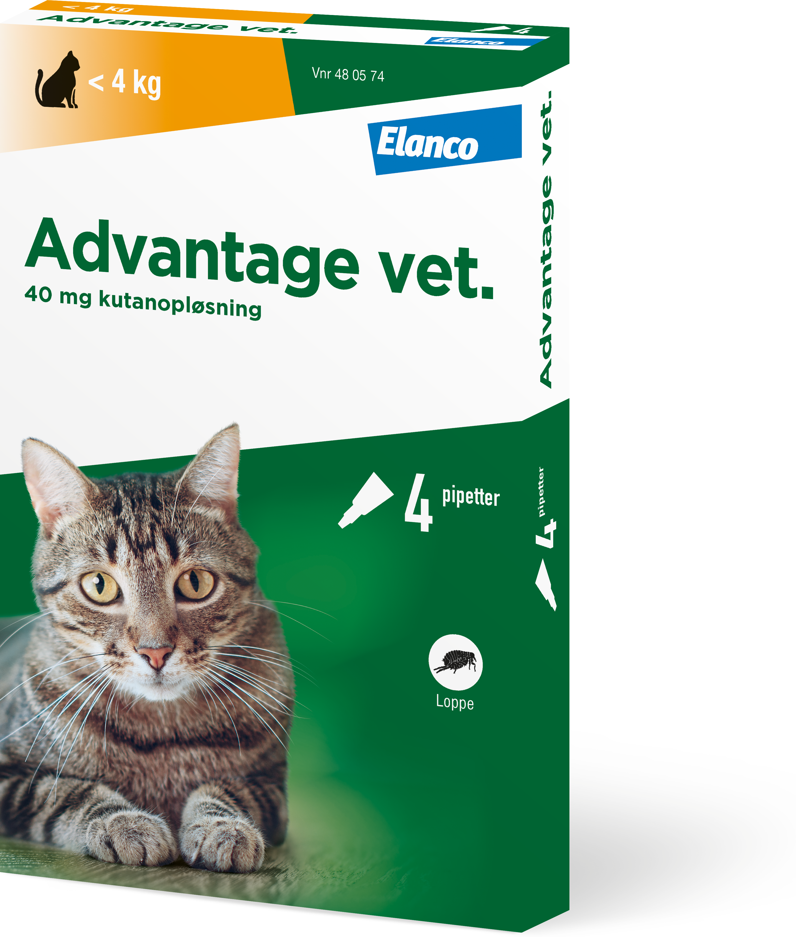 Advantage Vet. til kat 100 mg/ml 1,6 ml Kutanopløsning