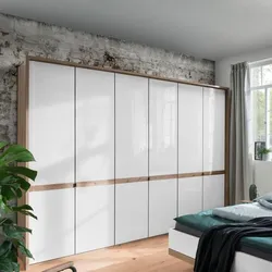 Wiemann Kleiderschrank Barcelona 300 x 216 cm Glas Weiß