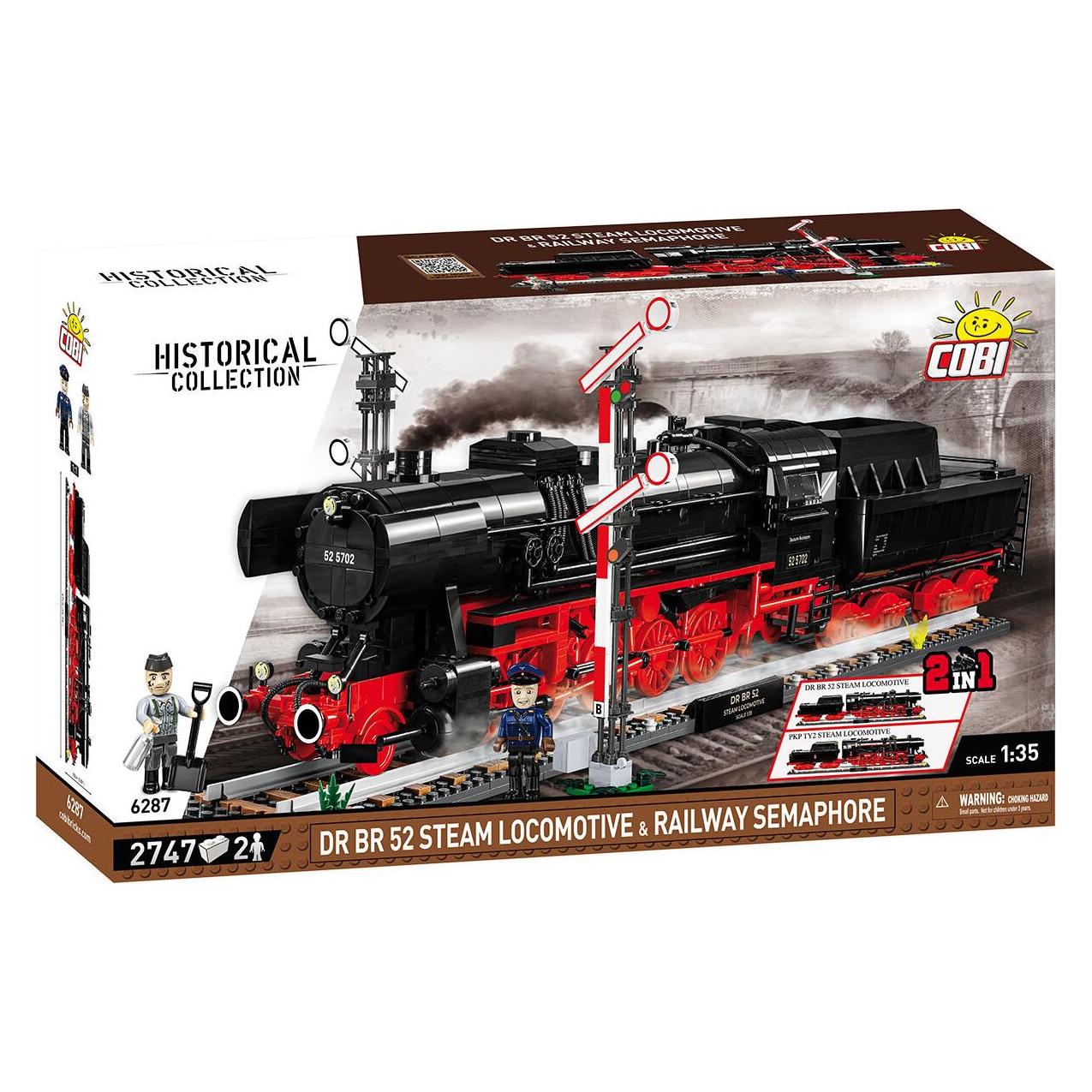 Cobi DR BR 52 Steam Locomotive & Railway Semaphore (Ma?stab 1:35) (COBI-6287)