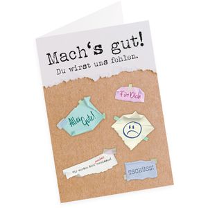 itenga Abschiedskarte 33104182, Machs Gut, XXL-Klappkarte, DIN A4