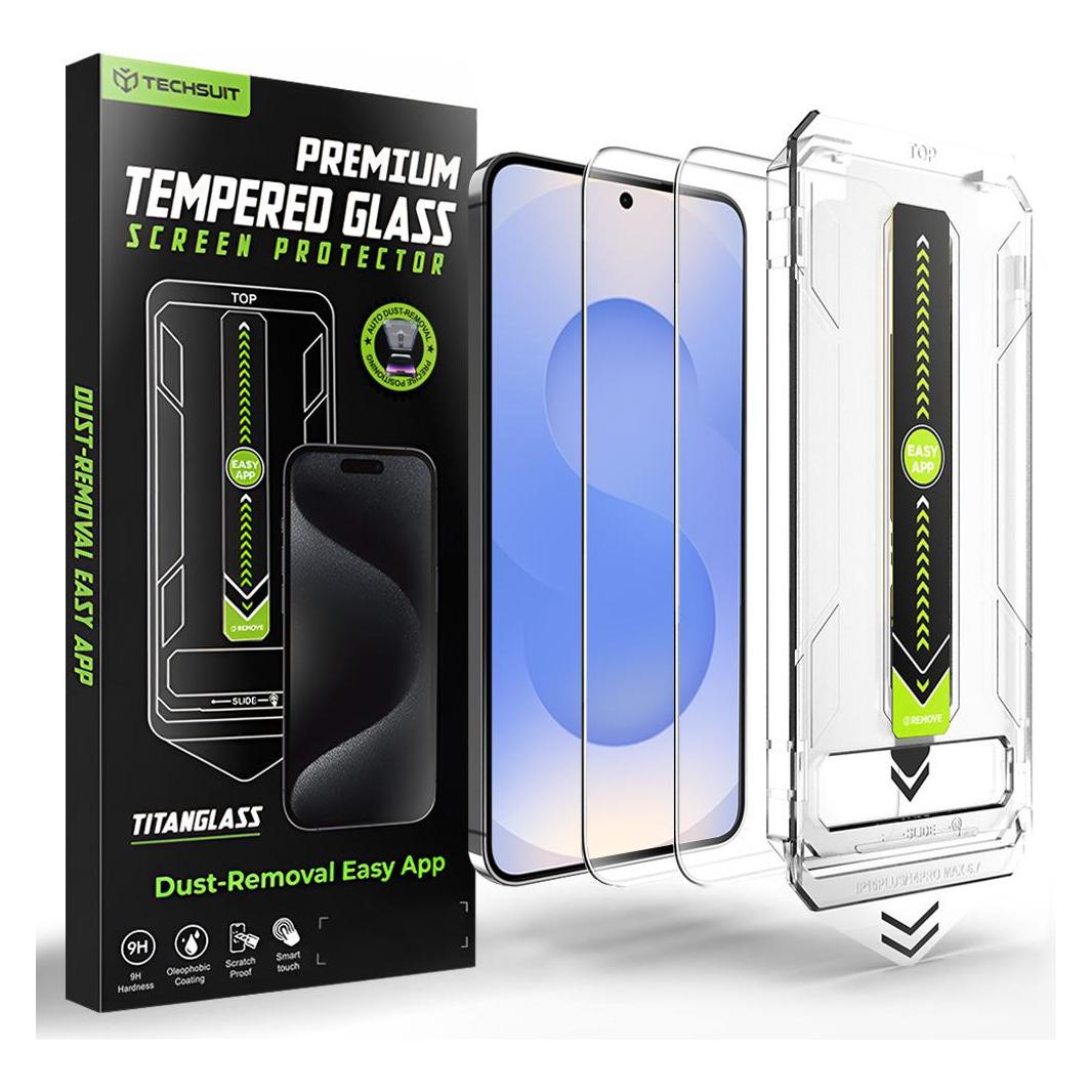 Techsuit TitanGlass CrystalHD (2 pack) (2 Stk., Samsung Galaxy S24, Samsung Galaxy S25) (58823609)