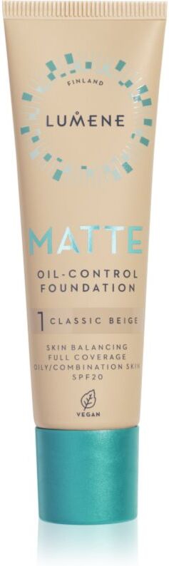 Lumene Matte Oil-Control Matterende foundation SPF 20 Skygge 1 Classic Beige 30 ml