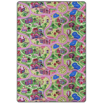 Kinderteppich "Spielteppich SWEET CITY, Made in Belgium", bunt, B:200cm H:5mm L:300cm, Polyamid, PRIMAFLOR-IDEEN IN TEXTIL, Teppiche, Kinderteppich, Straßen-Teppich, Straßenbreite ca. 9 cm, Kinderzimmer