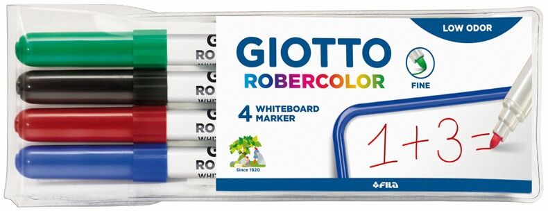 Pochette 4 marqueurs Giotto Robercolor Pointe Ogive Fine