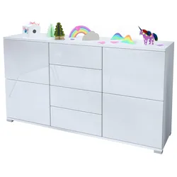 SIDEBOARD Rova Weiß Hochglanz