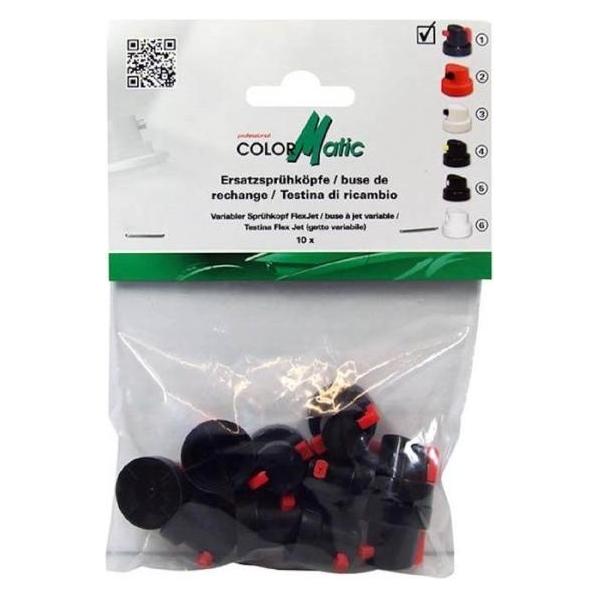 Konjac Sponge ColorMatic Justerbar dyse, sort-rød (10 stk) (COL-379314)