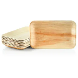 Wisefood Palmblatt Teller rechteckig 16x23cm: 25 Teller