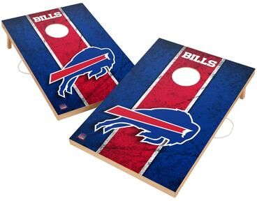 Skip's Garage Vintage Buffalo Bills NFL 2x4 Tailgate Cornhole Boards
