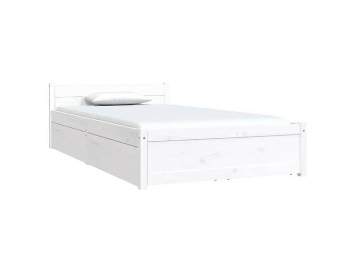 Structure de lit rustique - - blanc - 195 5x95 5x51 cm - avec rangement - pour chambre kkb66y9198796