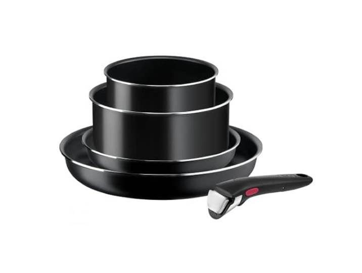 Tefal Ingenio Easy Cook & Clean – 5-teiliges Kochgeschirr-Set mit abnehmbarem Griff, stapelbar, Antihaftbeschichtung, Thermo-Signal, für Gas-, Elektro- & Glaskeramikherde