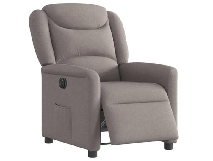 YUTAASU Electric Recliner Chair Taupe Fabric 135 Degree Recline, Side Pocket, Wood And Metal Frame, Breathable, Sturdy