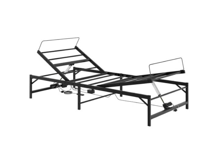 KTHLBRH Elektrisches Bettgestell, verstellbar, schwarz, 100 x 190 cm, Stahl Kabelfernbedienung, pulverbeschichteter Stahl, separate Kopfstütze und Füße, 140 kg, Stecker, Erwachsene