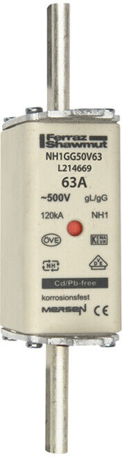 Mersen Fusible NH porte-fusible SF Gr.1 gG 63A/500V KM NH1GG50V63 (L214669)