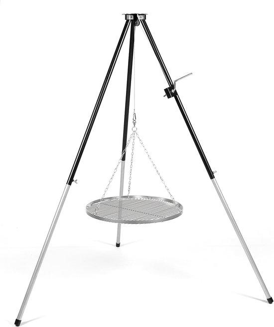 Famanu Dreibein-Gasgrill mit höhenverstellbarem Rahmen aus Edelstahl - 70 cm