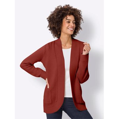 Strickjacke CLASSIC BASICS, Damen, Gr. 44, rot (kirsche), 100% Polyacryl, unifarben, Strickjacken Strickjacke