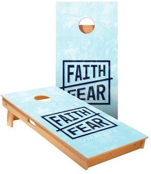 Skip's Garage Faith Over Fear Cornhole Boards