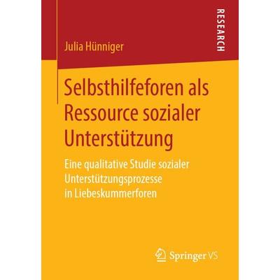 Selbsthilfeforen als Ressource sozialer Unterstützung, Taschenbuch von Julia Hünniger, Springer Fachmedien Wiesbaden GmbH, 978-3-658-25165-9