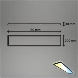 Briloner, Deckenleuchte, CCT ulltra flat LED panel, black (4800 lm)