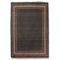 Orientteppich Mir Royal 170 x 240 cm Wolle Schwarz, Braun Schwarz /