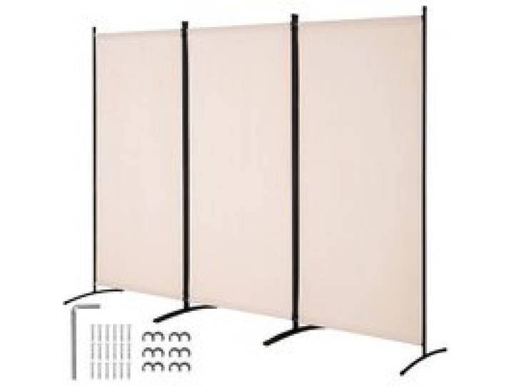 VEVOR Paravent Multifonctionnel à 3 Panneaux, Cloison de Séparation Autoportant 260x184 cm, Séparateur de Pièces Intérieur, Brise-vue pour Confidentialité, Bureau, Chambre à Coucher, Beige