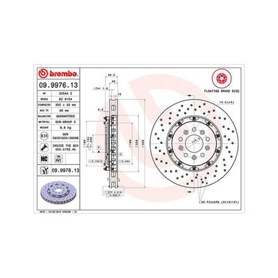 MAGNETI MARELLI Bremsscheibe TWO-PIECE FLOATING DISCS LINE 360406129103 Gelocht 355mm 32mm für Ford